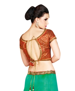 Red Banglori Silk Jacquard, Lace Border A Line Lehengas