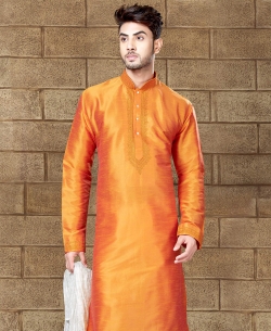 Mango Art Dupion Embroidery Kurta Pajama