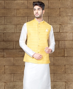 Off White Art Dupion Plain Kurta Pajama