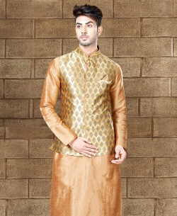 Chikoo Art Dupion Plain Kurta Pajama