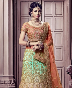 Pista Padmavati Silk Padding Embroidery A Line Lehengas