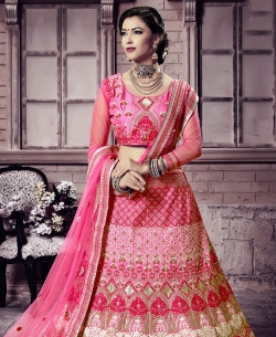 Gajari Heavy Chennai Silk Embroidery A Line Lehengas