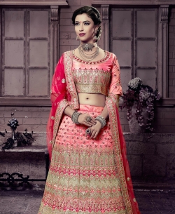 Gajari Heavy Mastani Silk Embroidery A Line Lehengas