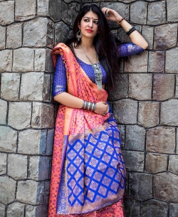 Pink Patola Silk Jacquard Traditional Sarees