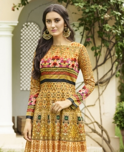 Multi Jersey  Printed Floral Design Gowns