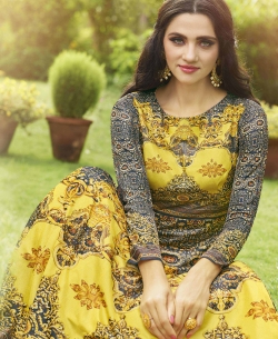 Multi Jersey  Printed Floral Design Gowns