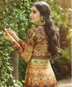 Multi Jersey  Printed Floral Design Gowns