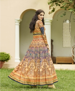 Multi Jersey  Printed Floral Design Gowns