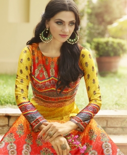 Multi Jersey  Printed Floral Design Gowns