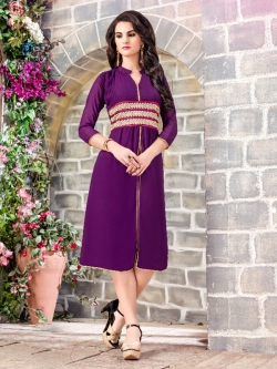 Magenta Fox Georgette Solid Anarkali Kurtis