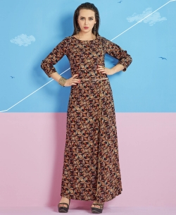 Multi Heavy Rayon Printed Anarkali Kurtis