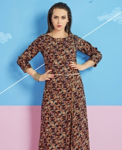 Multi Heavy Rayon Printed Anarkali Kurtis
