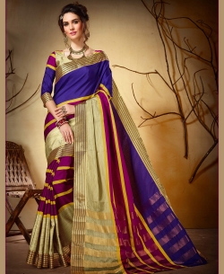 Multi Khadi Silk Border Work Cotton Sarees