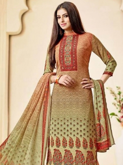 Multi Crepe Printed Straight Pant Suits