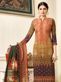 Multi Crepe Printed Straight Pant Suits