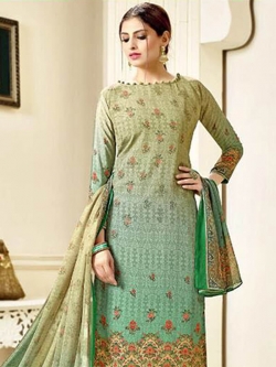 Multi Crepe Printed Straight Pant Suits