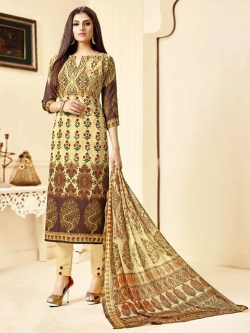 Multi Crepe Printed Straight Pant Suits