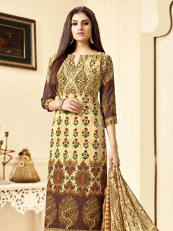 Multi Crepe Printed Straight Pant Suits
