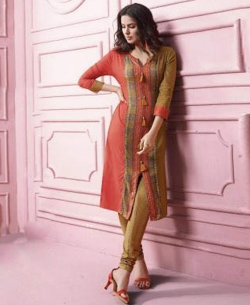 Multi Rayon Printed Straight Cut Kurtis