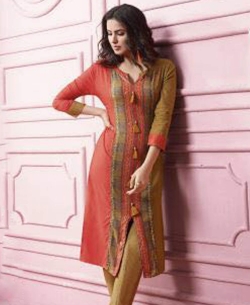 Multi Rayon Printed Straight Cut Kurtis