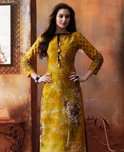 Yellow Rayon Printed Palazzo Suits