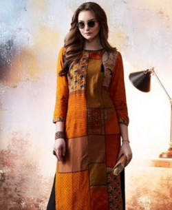 Orange Rayon Printed Palazzo Suits