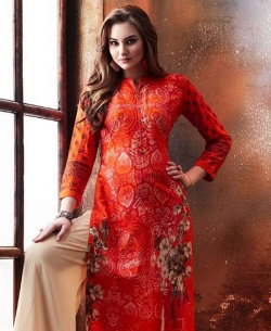 Red Rayon Printed Palazzo Suits