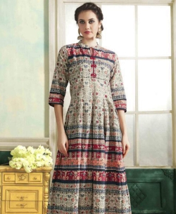 Multi Rayon Printed Anarkali Kurtis