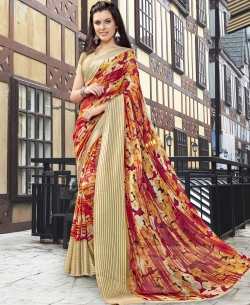 Multi Georgette Printed Regular Sarees