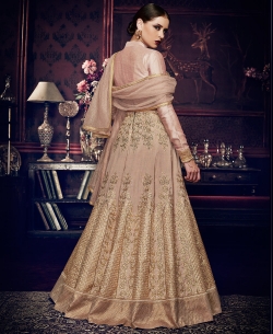 Light Onion Silk Embroidery Gowns