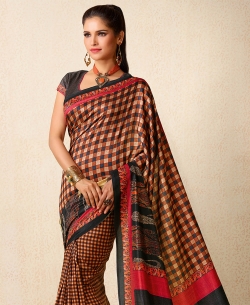 Multi Tusser Silk Printed Regular Sarees