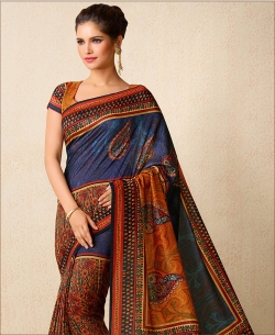 Multi Tusser Silk Printed Regular Sarees