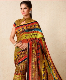 Multi Tusser Silk Printed Regular Sarees