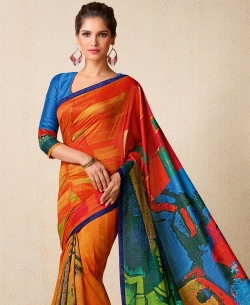 Multi Tusser Silk Printed Regular Sarees