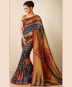 Multi Tusser Silk Printed Regular Sarees