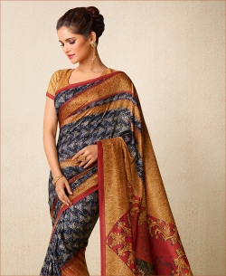 Multi Tusser Silk Printed Regular Sarees