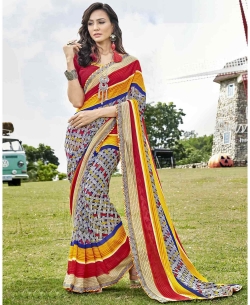 Multi Georgette Printed Regular Sarees