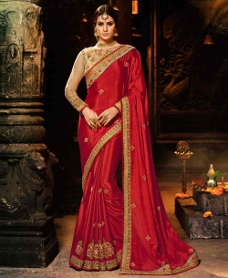 Red Silk Border Work Border Sarees