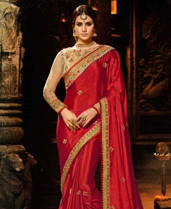 Red Silk Border Work Border Sarees