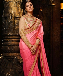 Pink Silk Border Work Border Sarees