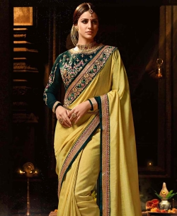 Yellow Silk Border Work Border Sarees