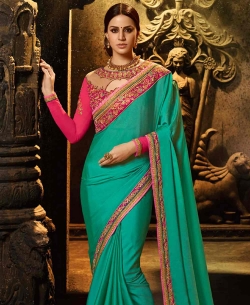Blue Silk Border Work Border Sarees