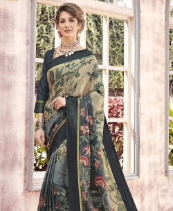 Green Bhagalpuri Printed Cotton Sarees