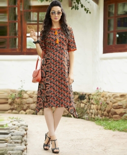 Multi Poly Cotton Printed Anarkali Kurtis