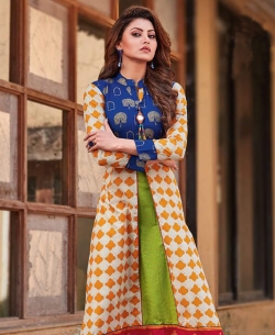 Multi Loan Cotton Printed Anarkali Kurtis
