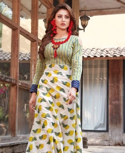 Multi Loan Cotton Printed Anarkali Kurtis