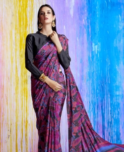 Multi Silk Crepe Shaded Regular Sarees