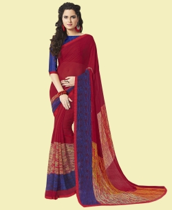 Maroon Major Georgette Printed Regular Sarees