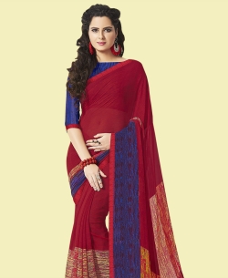 Maroon Major Georgette Printed Regular Sarees