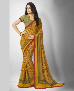 Multi Major Georgette Printed Regular Sarees